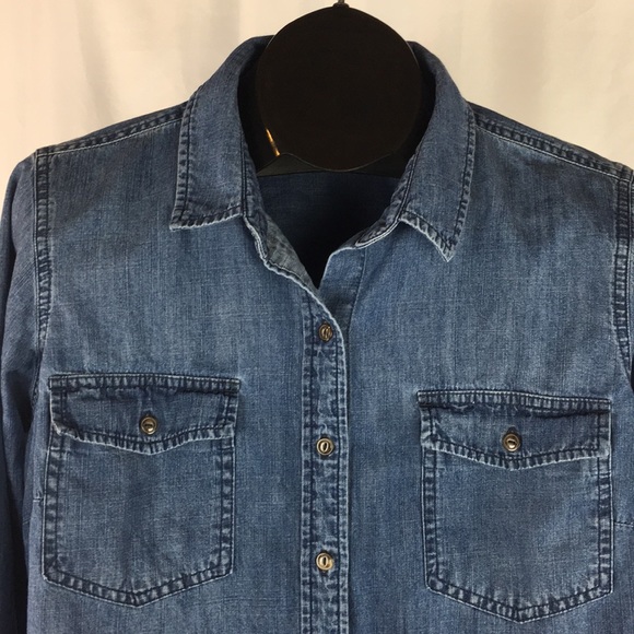 Before Damage Control Indigo Denim Button-Up - Picture 5 of 8